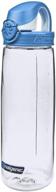 nalgene tritan on-the-fly water bottle, clear blue/white, 24 oz logo