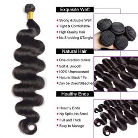 img 3 attached to Brazilian Bundle Unprocessed Extensions Natural Hair Care