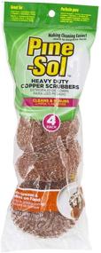 img 1 attached to 🧼 Premium Pine-Sol Heavy-Duty Copper Scrubbers for Cast Iron, Stainless Steel, Oven Racks, Grills - 4 Pack