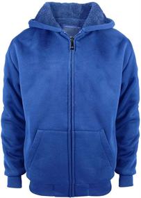 img 4 attached to 🔥 Warm and Cozy: Facitisu Boys Fleece Hoodies with Sherpa Lining - Youth Full Zip Hooded Jacket for Athletic Winter Comfort and Style