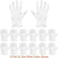 paxcoo 12 pairs xl white cotton gloves: premium moisturizing & protective hand spa gloves for eczema, cosmetic care, jewelry inspection, and more! logo