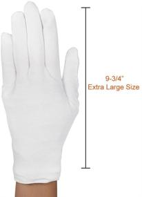 img 3 attached to Paxcoo 12 Pairs XL White Cotton Gloves: Premium Moisturizing & Protective Hand Spa Gloves for Eczema, Cosmetic Care, Jewelry Inspection, and More!