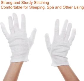 img 1 attached to Paxcoo 12 Pairs XL White Cotton Gloves: Premium Moisturizing & Protective Hand Spa Gloves for Eczema, Cosmetic Care, Jewelry Inspection, and More!