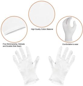 img 2 attached to Paxcoo 12 Pairs XL White Cotton Gloves: Premium Moisturizing & Protective Hand Spa Gloves for Eczema, Cosmetic Care, Jewelry Inspection, and More!