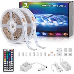 img 4 attached to 🔮 Sunity LED Strip Lights 32.8ft for Bedroom, with Extended 8.2ft Power Cord, 44 Keys Remote Control, and 300 Bright 5050 RGB LEDs for Creative DIY House/Kitchen/Ceiling/Bedroom Decoration