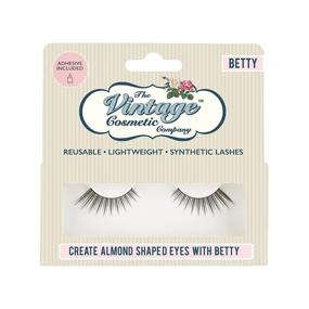 img 2 attached to 👁️ The Vintage Cosmetic Company Betty Повторно используемые Ресницы: Синтетическая полоска + без латексного клея - Легкое нанесение и снятие | Легкие и комфортные | Естественный кошачий глазок | 12мм.