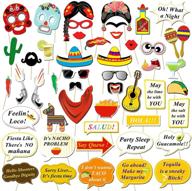 🎉 mexican fiesta photo booth props - fun selfie props for birthday, wedding, bachelorette, and fiesta themed parties. 50 count party favors, supplies, and decorations by konsait logo