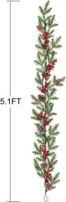 img 1 attached to 🎄 6FT Artificial Christmas Pine Garland with Red Berry Branch, Pine Cone, and Winter Greenery for Holiday Season Mantel Fireplace Table Runner Centerpiece Décor - by DearHouse