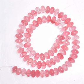 img 2 attached to 🍉 Red Watermelon Natural Gemstone Rondelle Spacer Beads Strand 15.5" for Handcrafted Jewelry Bracelets, Earrings, and Necklaces