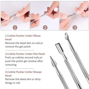 img 1 attached to 💅 Nail Clippers, Cuticle Nipper, and Pusher Manicure Set by Teamkio - Professional Stainless Steel Nail Polish Remover Tool Kit for Gel Nail Art - Travel Size - 7 Pcs (Black)