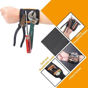 img 1 attached to Magnetic Wristband Tool Holder with 15 Powerful Magnets - Ideal Gift for DIY Handyman, Men, Women, Dad, Husband, Boyfriend - Perfect for Holding Screws, Nails, Drill Bits - Unique Gadgets