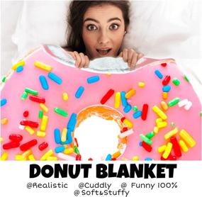 img 3 attached to BATTILO HOME Donut Blanket for Adults and Kids - Burritos Tortilla Blanket Extra Large Cozy Flannel Blanket, Giant Donut Throw Blanket for Outdoor and Indoor Use - Food Blanket for Teens & Adults - Diameter 71 inch