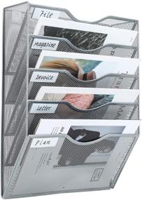 img 4 attached to 📬 PAG Hanging Wall File Holder: Efficient Mail Organizer & Document Letter Rack, 5-Tier Silver Wall Mount Solution