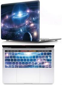 img 4 attached to 🌌 HRH 2-in-1 Galaxy Universe Starry Sky Laptop Body Shell Hard Case Cover + Silicone Keyboard Cover for MacBook New Pro 15 with Touch bar A1707 A1990 (2018 2017 2016 Release)