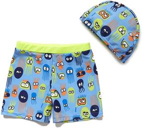img 4 attached to 🩳 BONVERANO Baby/Toddler Boy Beach Swim Trunks/Shorts Set with Cap