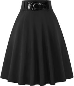 img 4 attached to Chic Vintage Bow Knot Decorated Black 1 BP561 1 Women's Skirt Clothing: Timeless Style!