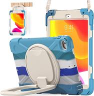 batyue ipad mini case: heavy shockproof with pencil holder, 360° swivel stand, shoulder strap - colourful blue, for ipad mini 5/4 7.9 inch, ideal for kids logo