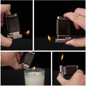 img 1 attached to 🔥 Revive Tradition with Refillable Soft Flame Butane Lighters from Retrolighter – Ideal Father's Day or Husband Gift (Brownwood)