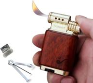 🔥 revive tradition with refillable soft flame butane lighters from retrolighter – ideal father's day or husband gift (brownwood) logo