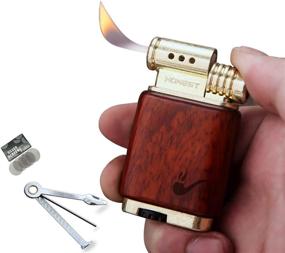 img 4 attached to 🔥 Revive Tradition with Refillable Soft Flame Butane Lighters from Retrolighter – Ideal Father's Day or Husband Gift (Brownwood)