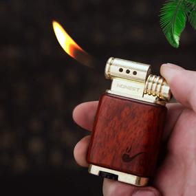 img 2 attached to 🔥 Revive Tradition with Refillable Soft Flame Butane Lighters from Retrolighter – Ideal Father's Day or Husband Gift (Brownwood)
