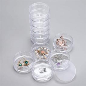 img 2 attached to 🗄️ Efficient Storage Solution: Hipiwe 2 Packs of 5-Slot Clear Plastic Round Storage Jars - Perfect for Art, Craft, and Jewelry Supplies