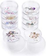 🗄️ efficient storage solution: hipiwe 2 packs of 5-slot clear plastic round storage jars - perfect for art, craft, and jewelry supplies logo