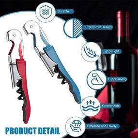 img 1 attached to 🍷 Multi-Colored Waiter Corkscrew Wine Opener Set - Classic All-in-One Tool for Bartenders, Waiters, and Wine Enthusiasts (6 Pieces)