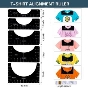 img 3 attached to 6 Pcs T-Shirt Ruler Guide for Perfect Vinyl Alignment - Design Centering Made Easy with Soft Tape Measure - Round Neck Ruler for Adults, Youth, Toddler & Infant Tees