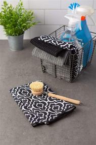 img 2 attached to 🧽 Multipurpose Microfiber Cleaning Towels by DII – Ideal for Kitchens, Dishes, Cars, Dusting & Drying Rags! Set of 4, 16x19 – Black Lattice Design