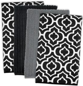 img 4 attached to 🧽 Multipurpose Microfiber Cleaning Towels by DII – Ideal for Kitchens, Dishes, Cars, Dusting & Drying Rags! Set of 4, 16x19 – Black Lattice Design