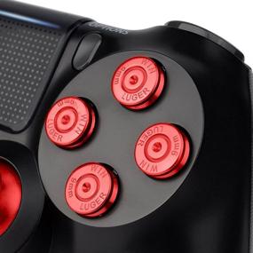 img 1 attached to 🎮 Enhance Your PS4 Gaming Experience with XFUNY Metal Bullet Buttons & Thumbsticks Mod Kit (Red)