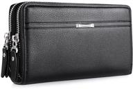 win genuine leather wallet clutch for credit cards logo