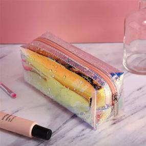 img 2 attached to 💄 Women's Girls' Portable Holographic Makeup Bag - Waterproof Cosmetic Pouch in Iridescent Finish - Ideal Toiletries Bag for Travel