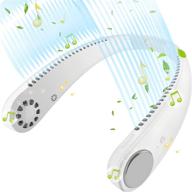 hands-free bladeless neck fan with bluetooth music speaker - rechargeable personal fan with 3-gear adjustment, headphone design, and 3600mah battery логотип