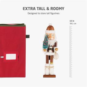 img 2 attached to 🎅 Christmas Figurine Storage Box | Zippered Closure, Protects up to 8 Figurines | 15-Inch Size | Durable Non-Woven Container with Handles | Ideal for Xmas Decorations Accessories
