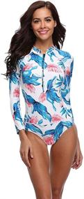 img 3 attached to Lynddora Womens Floral Swimsuit Protection