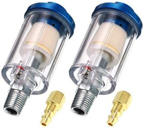 img 4 attached to Beduan Water Oil Separator Filter, 1/4&#34; NPT Male/Female Thread Spray Gun Filters Air Line Compressor Fitting - Pack of 2