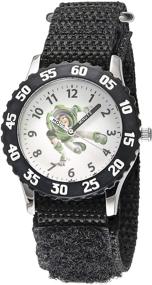 img 3 attached to Disney Kids' W000060 Toy Story 3 Stainless Steel Time Teacher Watch featuring Buzz Lightyear