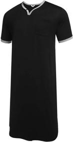 img 3 attached to 👕 Luxilooks Men's Sleepwear: Nightgown Nightshirt Loungewear for Sleep & Lounge