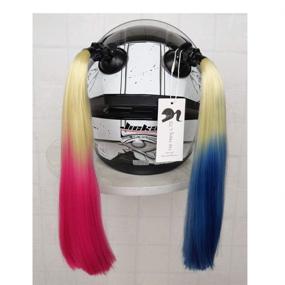 img 1 attached to 👱 Hai Hong Helmet Ponytail - Gradient Ramp Helmet Pigtails with Suction Cup for Motorcycle Bike Ombre Color (Helmet Not Included)