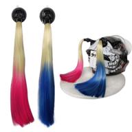 👱 hai hong helmet ponytail - gradient ramp helmet pigtails with suction cup for motorcycle bike ombre color (helmet not included) logo