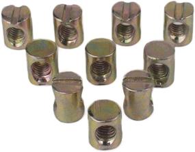 img 4 attached to 🔧 10-Pack of Metric M6 Barrel Nuts Cross Dowels Slotted Nuts for Furniture Beds, Cribs, Chairs - Flammi