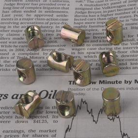 img 3 attached to 🔧 10-Pack of Metric M6 Barrel Nuts Cross Dowels Slotted Nuts for Furniture Beds, Cribs, Chairs - Flammi