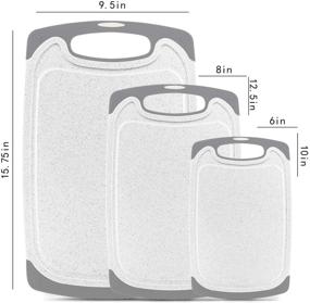 img 1 attached to 🔪 MIUGO Set of 3 Non-Slip White Chopping Boards with BPA-Free, Non-Porous Design and Juice Grooves for Kitchen