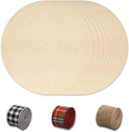 🎨 12pcs 12 inch round wood discs with ribbon & twine for diy crafts, wood burning painting & christmas decoration logo