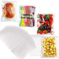 📦 neoact 300 pcs 5x7 clear resealable cellophane bags - ideal for bakery, candle, soap, cookie poly packaging. logo
