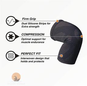 img 4 attached to 🏋️ Nomad - Extra-Large Knee Brace Compression Sleeve with Anti-Slip Silicone Strips: Enhanced Support for Knee Pain Relief, Running, Jogging, Sports, Hiking, Exercise, and Working out