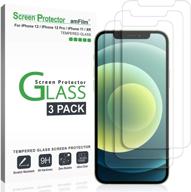 📱 защитное стекло amfilm tempered glass screen protector для iphone 11 / iphone xr (6,1-дюймовый дисплей) (набор из 3 шт.) с простой установочной подставкой логотип