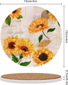 img 3 attached to Sunflower Coasters Absorbent Non Slip Housewarming